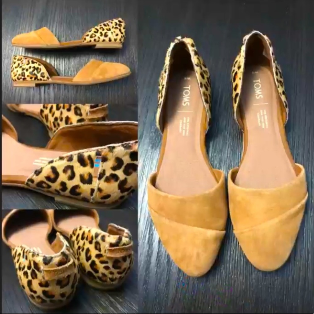 Toms Julie D’ Orsay Leopard Print Flats